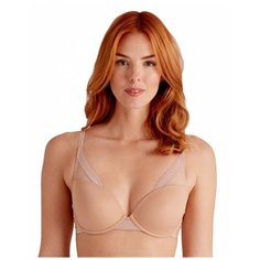 Бюстгальтер Pretty Polly, размер 34D, бежевый, черный