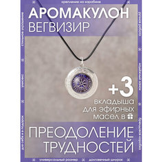 Колье X-Rune Кулон Вегвизир, металл, длина 50 см, фиолетовый
