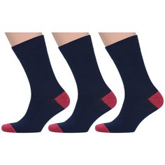 Носки MoscowSocksClub, 3 пары, размер 25 (38-40), синий