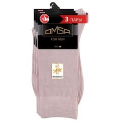 Носки Omsa, 3 пары, размер 45-47, серый
