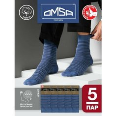 Носки Omsa, 5 пар, размер 39-41, синий