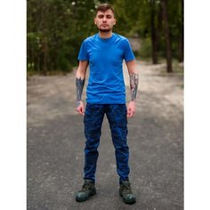 Брюки , размер 36 (52), синий, черный