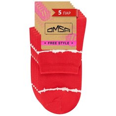 Носки Omsa, 5 пар, 5 уп., размер 35-38, красный