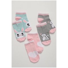 Носки Berchelli 3 пары, размер 10-12, серый, розовый