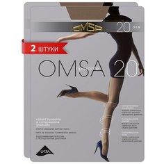 Колготки Omsa, 20 den, 2 шт., размер 4/L, бежевый