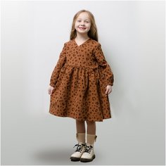 Платье NOLEBIRD, размер 110-116, коричневый