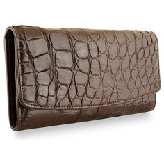 Кошелек Exotic Leather, фактура под рептилию, коричневый