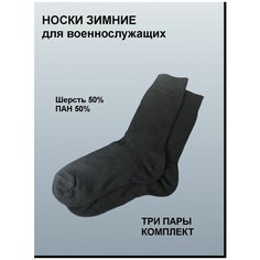 Носки , 3 пары, размер 25, черный