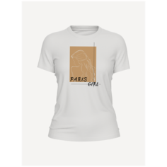 Футболка PRINTHAN Футболка женская PRINTHAN Paris Girl, приталенная, белая, размер 3XS (40), белый