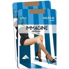 Гольфы Immagine, 40 den, 4 пары, 2 уп., размер 1-unica, бежевый