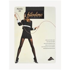 Колготки Filodoro Classic Ninfa, 40 den, размер 5, черный, серый Filodoro®