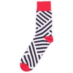 Носки Burning Heels Дизайнерские носки Burning Heels - Diagonal Stripes, размер 42-45, черный, белый