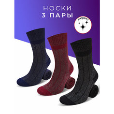 Носки Мачо, 3 пары, 3 уп., размер 36-38, красный, черный, синий