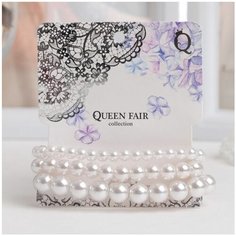 Браслет Queen Fair, пластик, размер 7 см, диаметр 7 см, белый