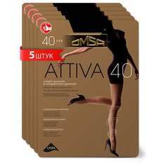Колготки Omsa Attiva, 40 den, 5 шт., размер 4/L/4-L, черный