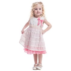 Платье Cascatto, размер 5-6/110-116, розовый, белый