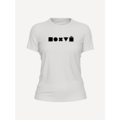 Футболка PRINTHAN Футболка женская PRINTHAN Символы, приталенная, белая, размер 3XS (40), белый