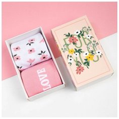 Носки Kaftan, 2 пары, размер 23-25 см (36-39), розовый, белый