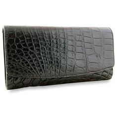 Кошелек Exotic Leather, фактура под рептилию, черный