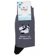 Носки St. Friday Коты и кошки, размер 38-41, серый, белый, черный