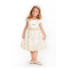 Платье Cascatto, размер 5-6/110-116, белый, бежевый
