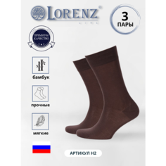 Носки LorenzLine, 3 пары, размер 25, коричневый