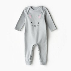 Комбинезон Крошка Я, открытая стопа, размер 68-74, серый