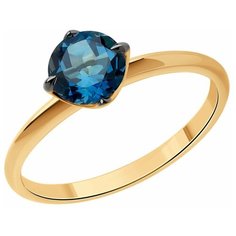 Кольцо Diamant, красное золото, 585 проба, топаз, размер 18