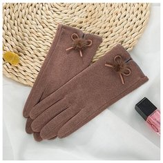 Перчатки , размер one size, коричневый