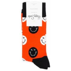 Носки Happy Socks, размер 36-40, белый, оранжевый, черный