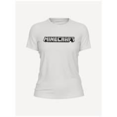 Футболка PRINTHAN Футболка женская PRINTHAN Майнкрафт, приталенная, белая, размер 3XS (40), белый