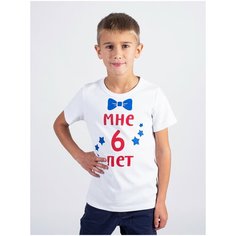 Футболка Валерия Мура, размер 116-122, синий, белый
