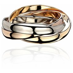 Кольцо обручальное Эстет, комбинированное золото, 585 проба, размер 15