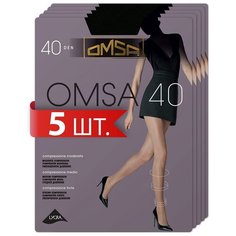 Колготки Omsa, 40 den, 5 шт., размер 4/L, черный