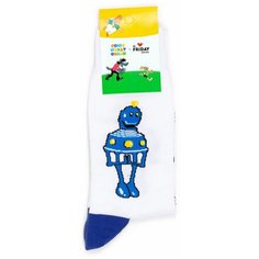 Носки St. Friday Носки с рисунками St.Friday Socks x Союзмультфильм, размер 34-37, белый, синий