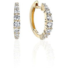 Серьги конго Эстет, желтое золото, 585 проба, фианит, бесцветный