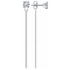 Серьги Diamant, серебро, 925 проба, родирование, фианит