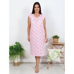 Сорочка , размер 52-54, белый, розовый