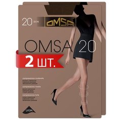 Колготки Omsa, 20 den, 2 шт., размер 4/L, серый