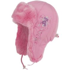 Шапка ушанка TuTu, размер 50-52, розовый