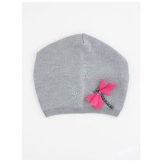 Шапка бини mialt, размер 54-56, серый, красный Миалт