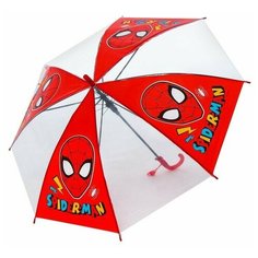 Зонт-трость Funny toys, бесцветный, красный
