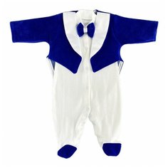 Комбинезон Стеша, закрытая стопа, размер 20 (62-68), синий, белый