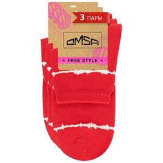 Носки Omsa, 3 пары, 3 уп., размер 35-38, красный