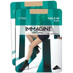 Носки Immagine, 40 den, 4 пары, 2 уп., размер 1-unica, бежевый