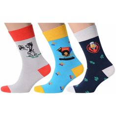 Носки MoscowSocksClub, 3 пары, размер 25 (38-40), мультиколор