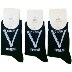 Носки V 1981, 3 пары, размер 35-40, черный