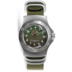 Наручные часы Восток Командирские, серебряный, зеленый