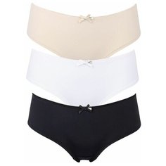 Трусы Pretty Polly, 3 шт., размер M, белый, черный, бежевый, бесцветный, мультиколор
