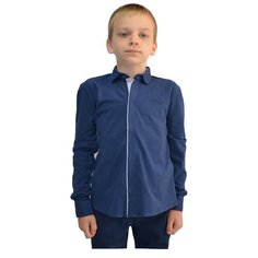 Школьная рубашка TUGI, размер 122, синий